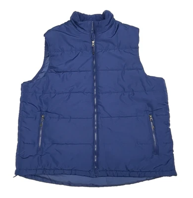 VTG Outdoor Life Blue Puffer Vest Blue Zipper Pockets Adjustable Men’s Size XXLT - Image 1 of 4