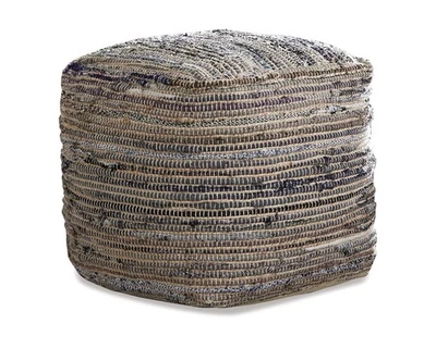 Absalom Hemp Pouf, 16 x 16 Inches, Multicolored - Image 1 of 4