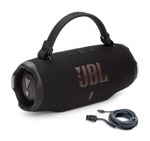JBL Charge 6 Portable Bluetooth Speaker & 6ft USB-C Braided Cable Kit - Black - Picture 1 of 7