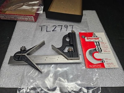 STARRETT #11 H 6" COMBINATION SQUARE WITH CENTER HEAD W/BOX USA (TL2797) - Image 1 of 4