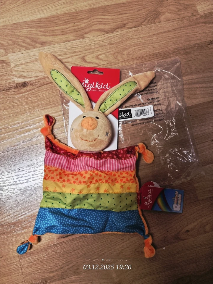 SIGIKID 40576 Rainbow Rabbit Hase Schnuffeltuch Schmusetuch Kuscheltuch Baby Neu - Bild 1 von 1