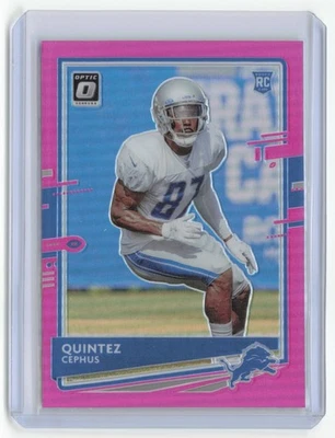2020 Optic Quintez Cephus RC Pink Detroit Lions #130 Rookie - Image 1 of 2
