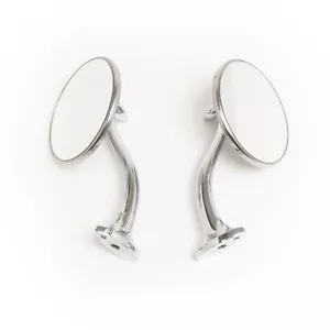 Swan Neck Rear View Mirrors 4" Stainless Steel Retro Classic Hot Rod Chevy Ford - Bild 1 von 6
