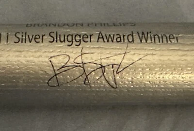 Mini bate SGA ganador del premio Louisville Silver Slugger 2011 firmado por Brandon Phillips Foto 1 de 4