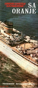 1970 S.A. ORANJE First & Tourist Class Deck Plan mit farbigem Interieur - Top - Bild 1 von 3