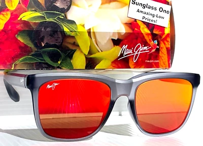 NEW Maui Jim PEHU Matte Translucent Grey POLARIZED Lava Ruby Sunglass RM602-14 - Image 1 of 4