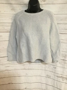 Zara Kids Knit Sweater Crew Neck Long Sleeve Blue-Gray Cotton Size 11-12 - Picture 1 of 5