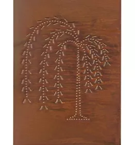 Primitive Country Punched Tin Piesafe Cabinet Panel Willow in Rustic Tin Color - Picture 1 of 2