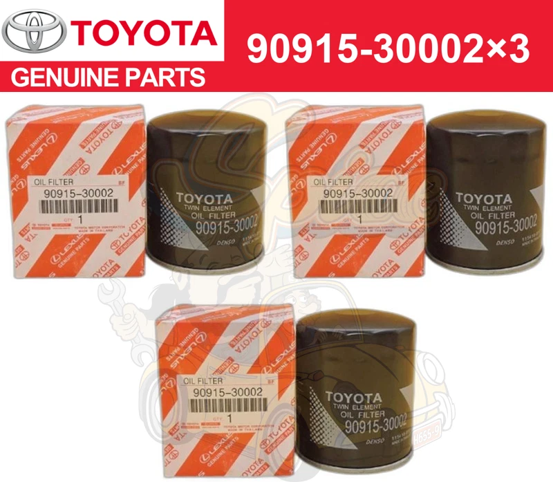 Toyota Genuine Oil Filter For Diesel Motors 90915 - 30002 set of 3 - Image 1 of 3
