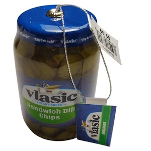 Vlasic Sandwich Dill Pickle Chips 3 Inch Decoupage Novelty Christmas Ornament - Picture 1 of 5