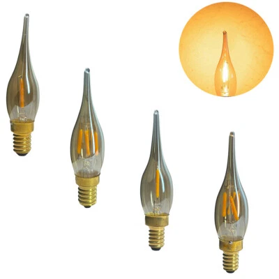 C22 Led Filament Bulb E14 E12 Amber Glass Vintage Lampada 360/degree Beam Angle - Image 1 of 4