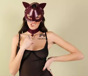 Maschera per gatto in pelle - Accessori in pelle - Foto 1 di 10