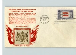 ÖSTERREICH, überlaufenes Land im Zweiten Weltkrieg, Crosby Foto, Thermografie, 1943 FDC - Bild 1 von 1
