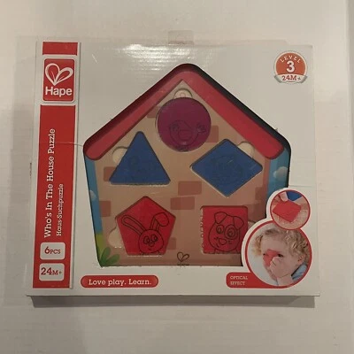 NUEVO Puzzle Hape Who’s In The House 6 Piezas 24 Meses+ Nivel 3 Infantil Foto 1 de 2