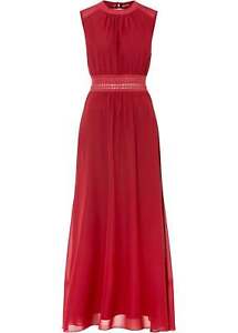 Kleid mit Chiffonrock Gr. 38 Bordeaux Damen Maxikleid Abendkleid Partykleid Neu
