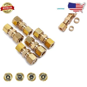 Lightweight 3/8" x 5/16" OD Brass Compression Unions - 25 Pack, No Batteries - Picture 1 of 3