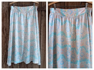 Falda Midi Colección Wyndham Años 60 Años 70 Satinada Floral Línea A para Mujer Talla 14 - Imagen 1 de 8