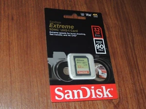 Genuine SanDisk 32GB Extreme SDHC UHS-I Memory Card - Class 10 - 90 MB/s - Picture 1 of 1