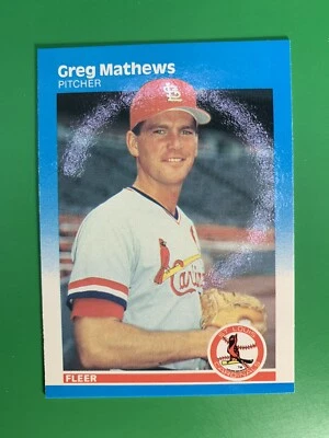 1987 Fleer Glossy Greg Mathews RC #303 St. Louis Cardinals - Image 1 of 2