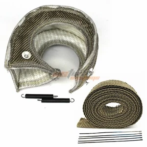 T3 GT30 GT35 Turbo Heat Shield Blanket + 2'' 50FT Exhaust Header Wrap Tape - Picture 1 of 10