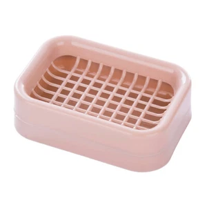 Bathroom Soap Dish Portable Soap Storage Holder Plastic Soap Box Double Layers## - Picture 1 of 20