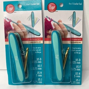 Boye 4 in 1 Crochet Tool Set of 2 US D F H J 3.125mm 3.75mm 5mm 5.75mm - Picture 1 of 15