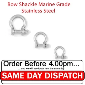 Bow Shackle Stainless Steel Marine Grade Anchor Chain, Wire & Rope Accessories - Picture 1 of 8
