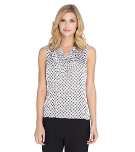 TAHARI ASL ~Size MEDIUM~ Ruffle-Front Cami Sleeveless Top Blouse Retail $56 NEW! - Picture 1 of 2