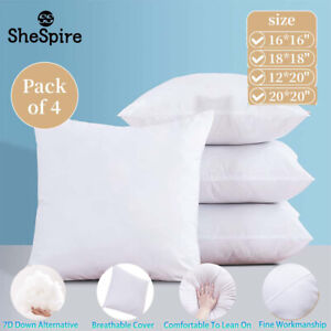 SheSpire Bedding Decorative Pillows Throw Pillows Insert 4 Pack Couch Pillows