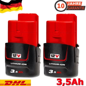 2X Für Milwaukee 12 V M12B Akku Ersatzakku M12B2 Lithium XC 3,5Ah M12B3 - Bild 1 von 12
