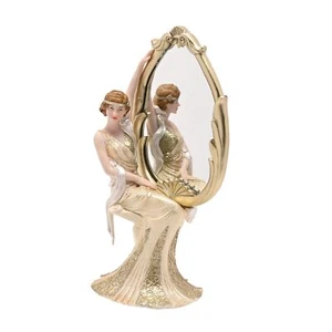Broadway Belles Cream Gold Golden Gatsby Vanity Mirror Figurine Ornament - Picture 1 of 2