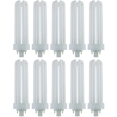 10Pack CFL Triple U-Shaped Twin Tube, 3500K, PLT 4-Pin, 42W, GX24Q4, 3200LM - Image 1 of 3