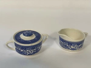 Willow Ware by Royal China, Sugar Bowl and Creamer Set - Picture 1 of 7