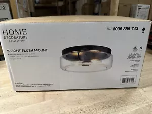 Home Decorators Collection 13 in. 2-Light Black Flush Mount Light - Picture 1 of 1