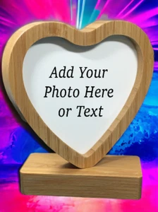 Mothers Day Gift / Bamboo Photo Frame | Double Sided Picture | Personalised Mum - Picture 1 of 21