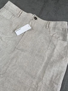 *NUEVO CON ETIQUETAS* Falda Reformation Mujer Beige Tazz Lino Maxi Falda Bolsillo Frontal Abertura - 12 - Imagen 1 de 8