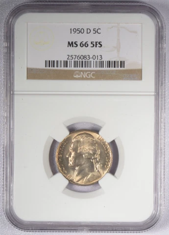 1950-D Jefferson Nickel    NGC MS 66 5FS Cover