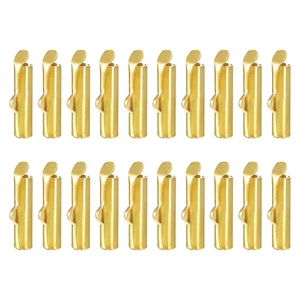 100 Stück Aufsteck Endverschlüsse, 13 mm Rohr Kugel Perlen Schieber Crimp Enden, goldfarben - Bild 1 von 6