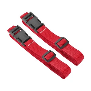 2 x Luggage Straps Travel Accessories Adjustable w Quick Release Buckle 59" Red - Picture 1 of 6