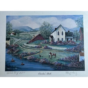 VTG Lim Edition Mary Ann Vessey Artist Proof Print Signed 20/25 Cherokee's Bath - Picture 1 of 6