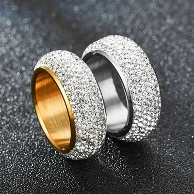 Anillo Hip Hop Arco Helado Círculo | Oro Plata Mujeres/Hombres Circonita cúbica Joyería de Boda Foto 1 de 4