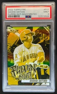 2022 Topps Fire Shohei Ohtani Flippin' Out Gold Minted #FO-7 Angels PSA 9 - Picture 1 of 2