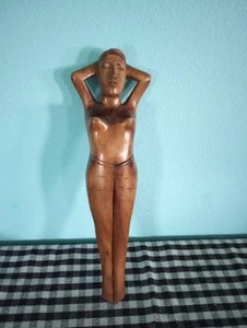 Vintage Wooden Hawaiian Lady Nutcracker Interesting Souvenir - Picture 1 of 6