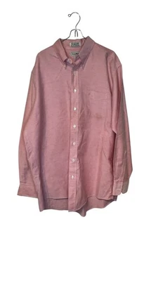 L.L Bean Men Dress Shirt Vintage Long Sleeve Button Down #0XL76 Size 18-36 Tall - Image 1 of 4