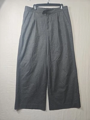 Banana Republic Extra Wide Leg Gray Pants Size 12  Lagenlook Old Money Pleats - Image 1 of 4