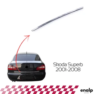 Chrome Rear Trunk Upper Trim Parts 1 Pcs for Skoda Superb 2001-2008 Stainless - Picture 1 of 6