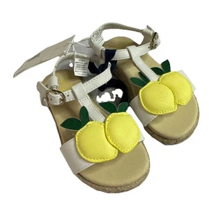 JANIE AND JACK Toddler Girls Lemon Wicker Sandals Size 6 $59 New With Tags - Picture 1 of 5