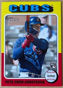 PETE CROW-ARMSTRONG 2024 TOPPS HERITAGE Rookie Card #177 NM-MT Condition - Picture 1 of 2