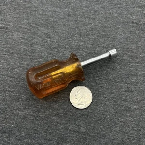 VACO Tools 1/4” Stubby Nut Driver 4 Inches Long SS8 Yellow Handle  USA - Picture 1 of 7