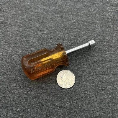 VACO Tools 1/4” Stubby Nut Driver 4 Inches Long SS8 Yellow Handle  USA - Image 1 of 4